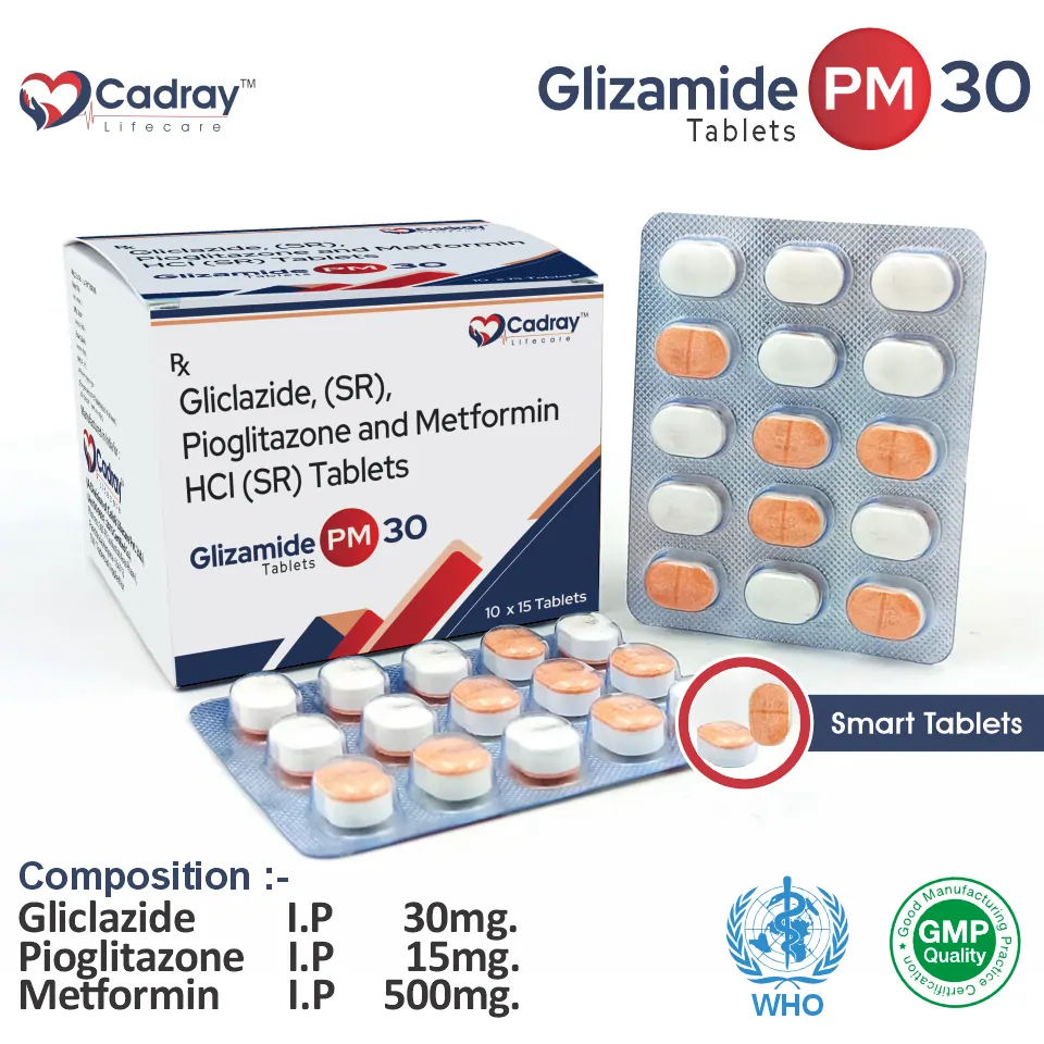 Gliclazide Pioglitazone Metformin Anti-Diabetic Tablet Packaging